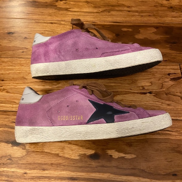 EUC GOLDEN GOOSE superstar authentic sneakers in purple suede with blue 36 - Picture 2 of 11